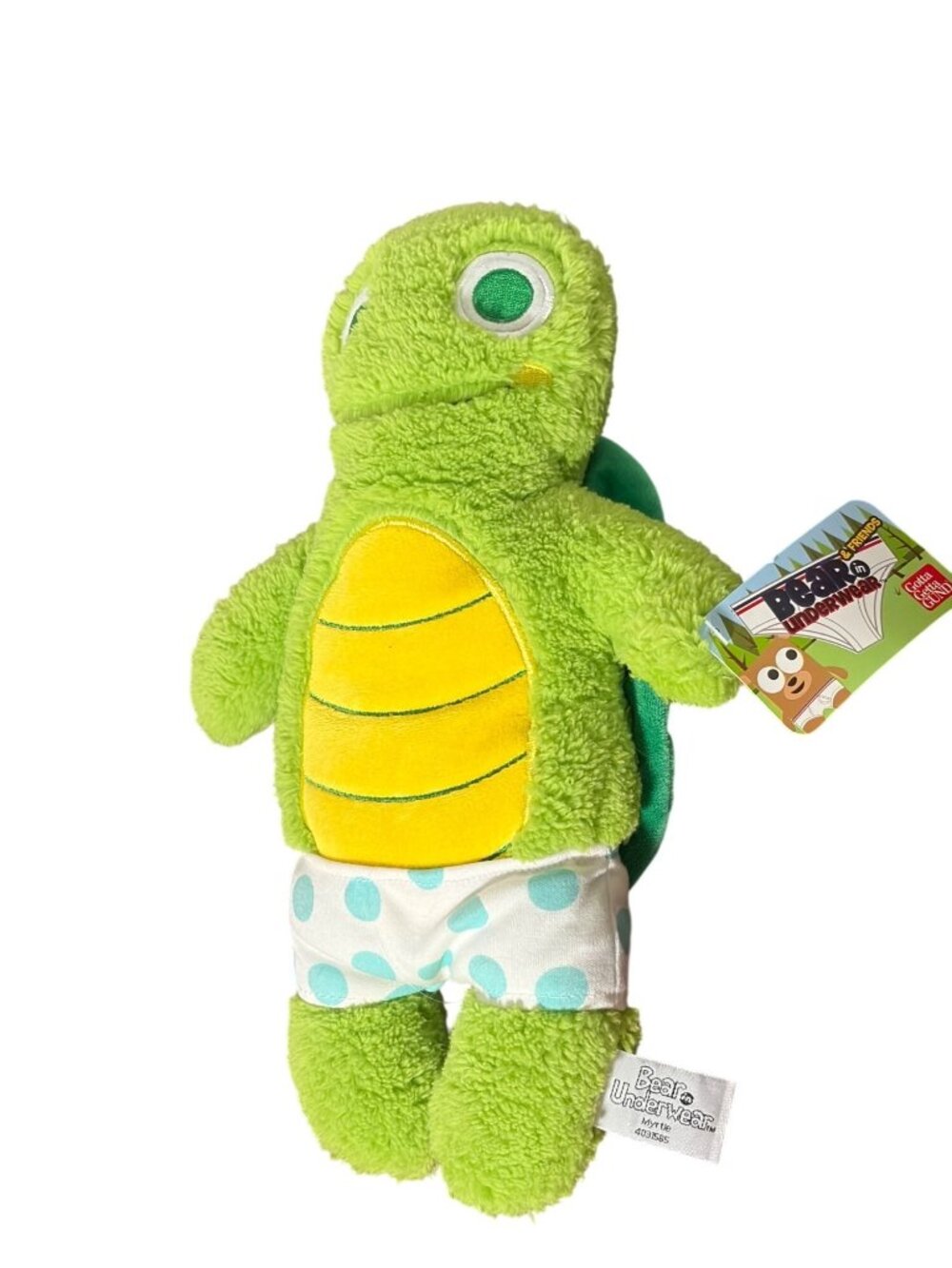 New Gund Bear & Friends in Underwear Plush Turtle Stuffed Animal Doll Toy 13 in
